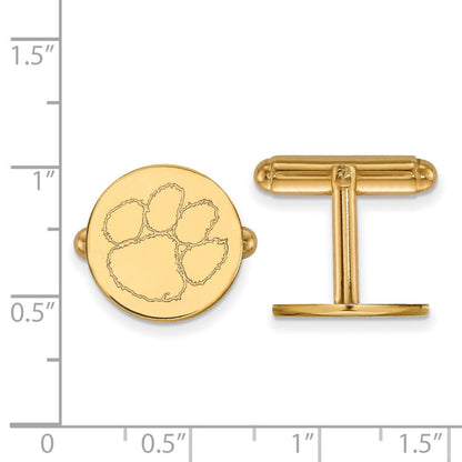 14K Gelbgold Gold Logoart Clemson University Tiger Paw Manschette Knöpfe