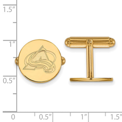 14K Gelbgold Gold Nhl Logoart Colorado Avalanche Manschette Knöpfe