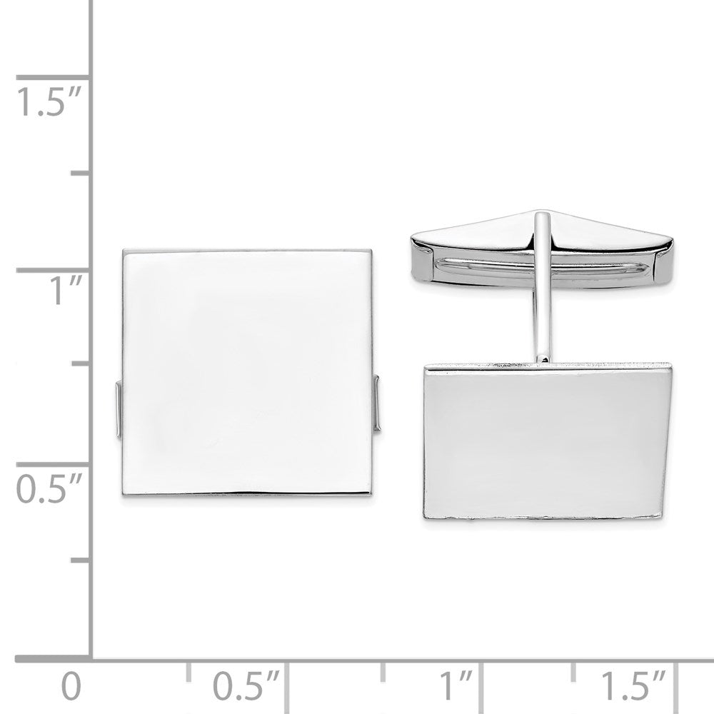 14K Weißgold Herren Quadratisch Manschette Knöpfe