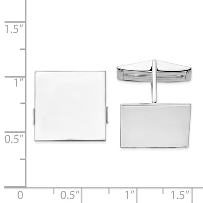 14K Weißgold Herren Quadratisch Manschette Knöpfe