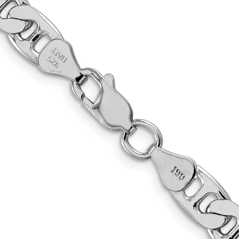 Sterlingsilber Rhodiniert 6.5mm Flach Anker Halskette