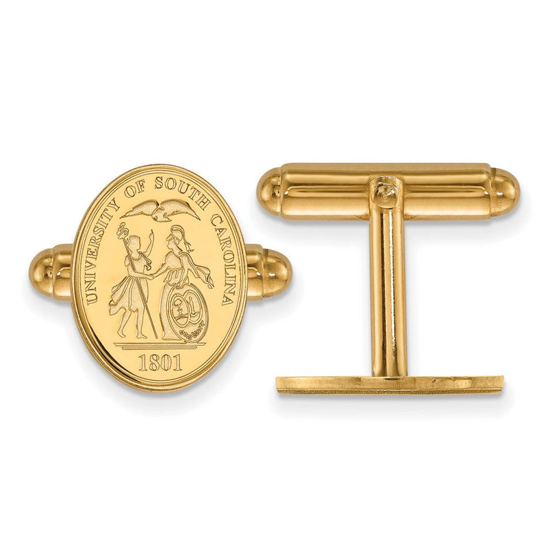 14K Gelbgold Gold Logoart University Of South Carolina Wappen Manschette Knöpfe