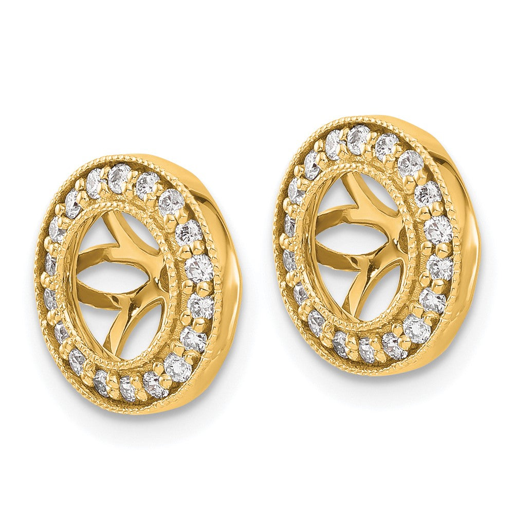 14K Gelbgold Ohrring-Jackets mit Kreis-Design und 0,33 ct. Diamanten