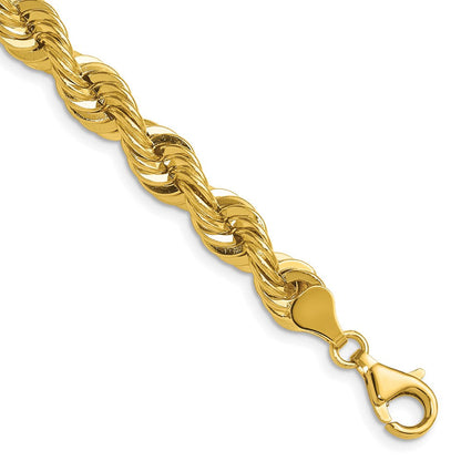 14K Gelbgold 7.5mm Normal Kordel Gliederarmband