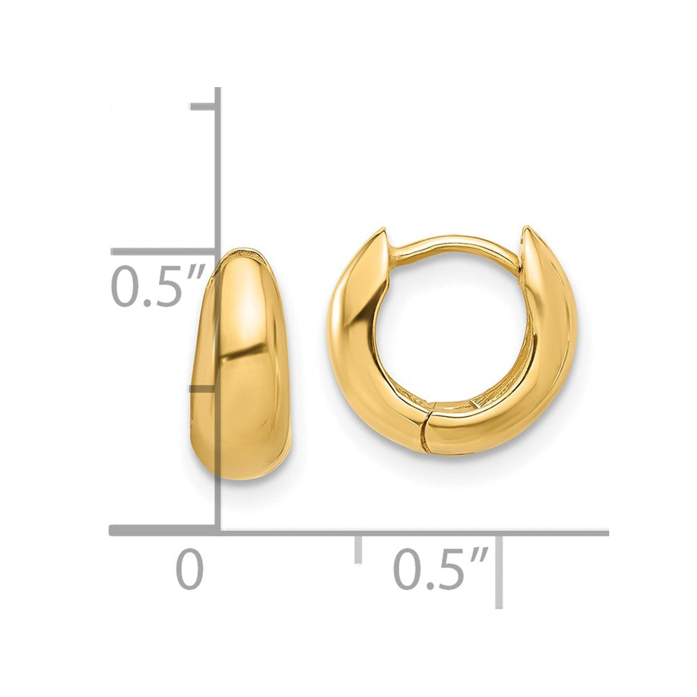 14K Gelbgold Poliert Klappbar Huggie Creolen