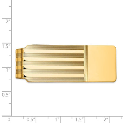 14K Gelbgold Herren Gerillt Poliert Geldklammer