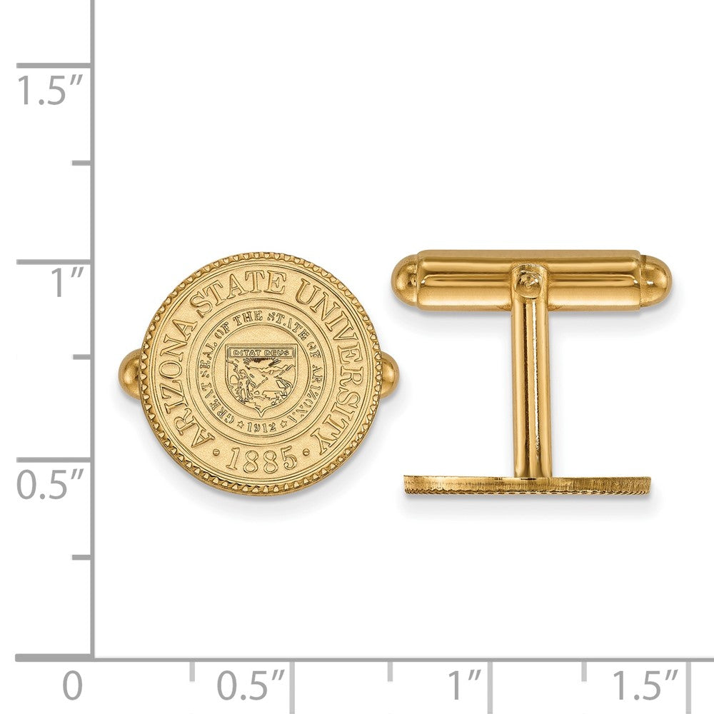 14K Gelbgold Gold Logoart Arizona State University Wappen Manschette Knöpfe