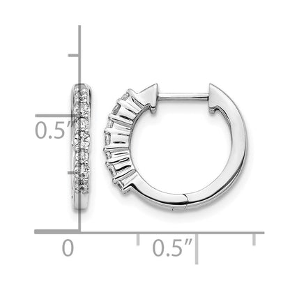 10K Weißgold Diamant-Creolen mit Klappscharnier