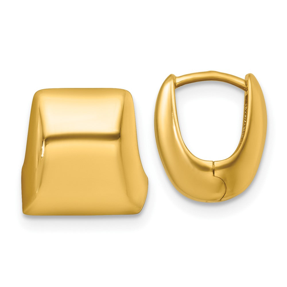 14K Gelbgold Poliert Quadratisch Klappbar Creolen