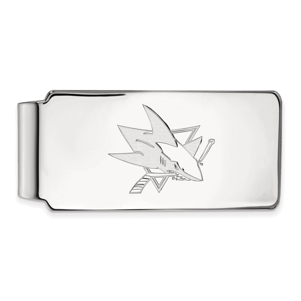 14K Weißgold Nhl Logoart San Jose Sharks Geldklammer