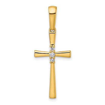 14K Gelbgold Kreuz-Anhänger mit 0,07 ct. Diamant