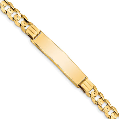 14K Gelbgold Poliert Massiv Kette/solid Platte Panzer Glieder 37x8mm Platte 8 Zoll Id Armband