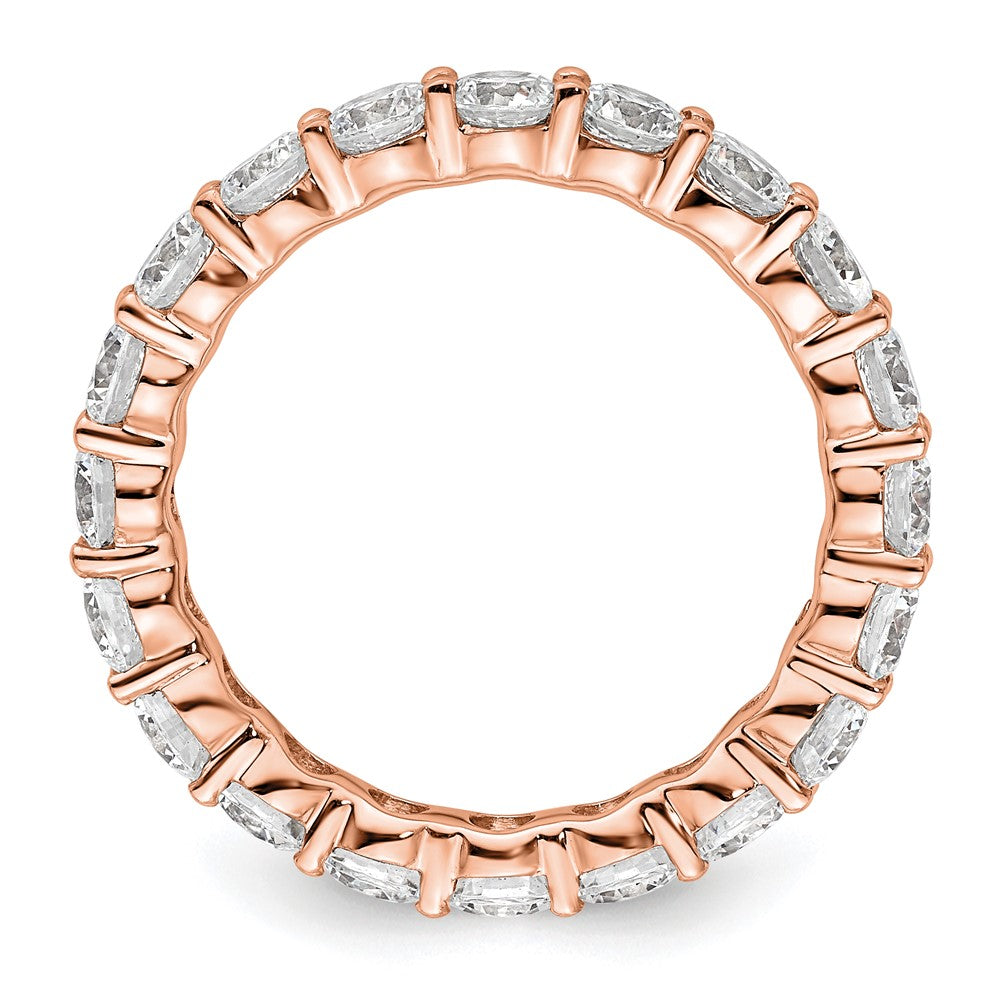 14K Roségold Poliert Größe 8.5 Shared Krappen 3 Karat Diamant Komplett Memoire Ehering Ring
