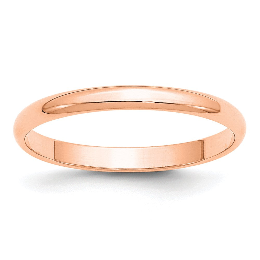 14K Roségold 2,5 mm leichter halbrunder Ehering