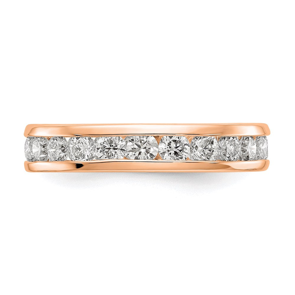 14K Roségold Poliert 2ct Kanalfassung Set Diamant Memoire Ehering Ring