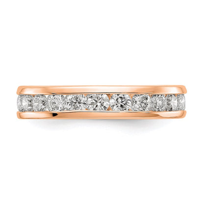14K Roségold Poliert 2ct Kanalfassung Set Diamant Memoire Ehering Ring