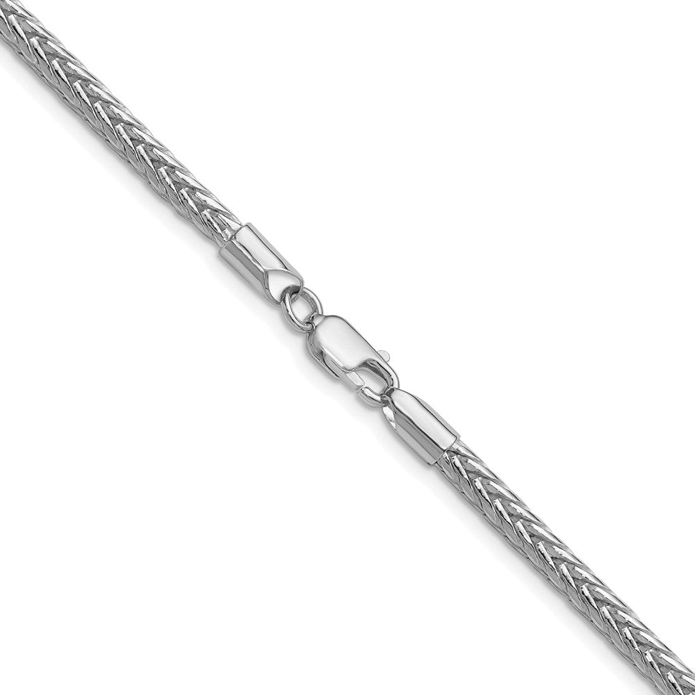 Sterlingsilber Rhodiniert 3.4mm Diamantiert Rund Franco 30 Zoll Kette