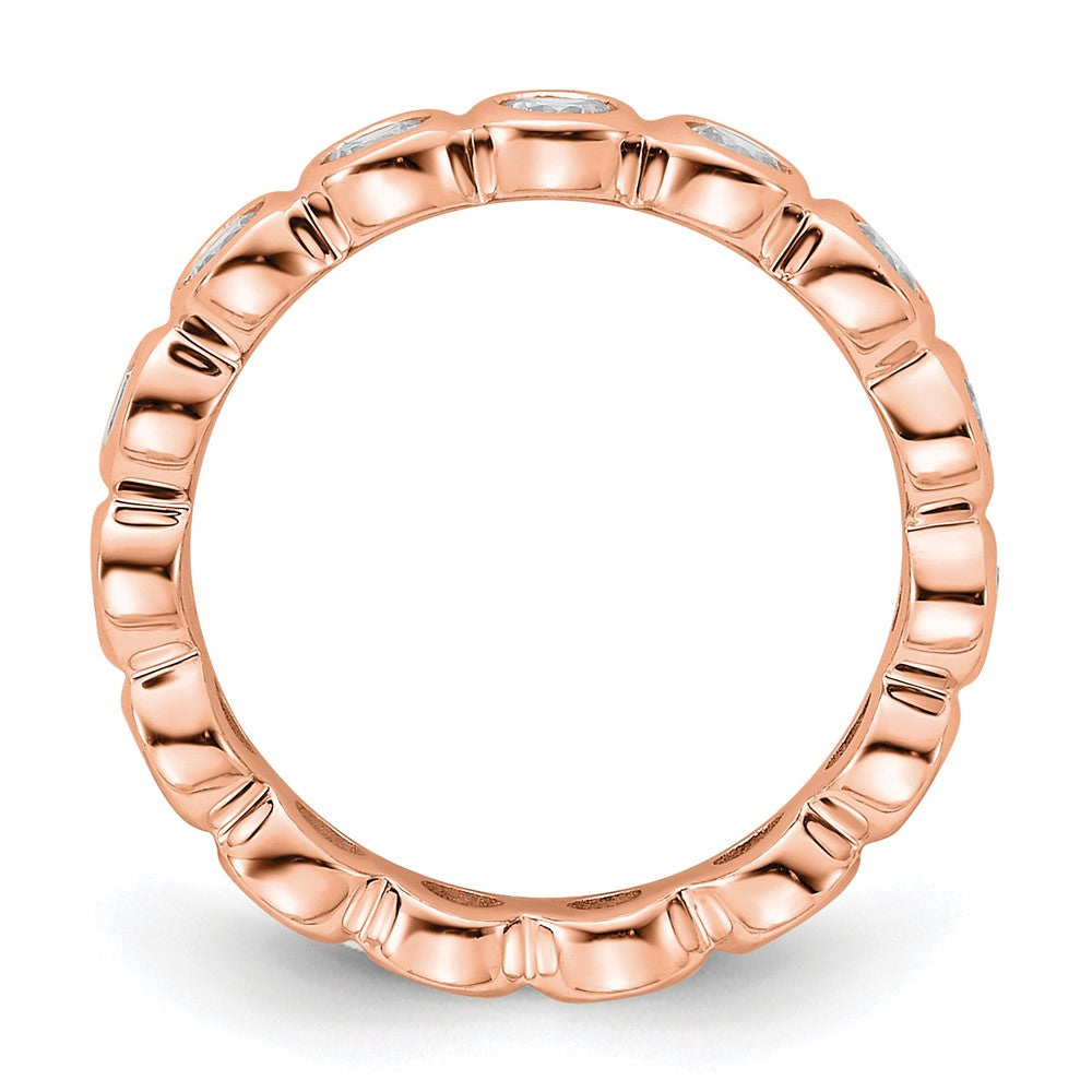 14K Roségold Poliert Größe 4.5 Zargenfassung-set 1 Karat Diamant Komplett Memoire Ehering Ring