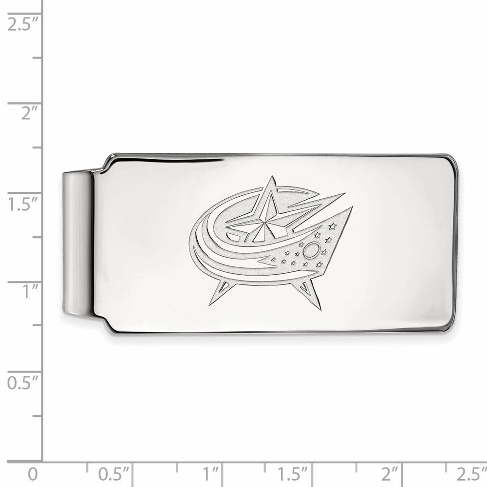 10K Weißgold Nhl Logoart Columbus Blau Jacken Geldklammer