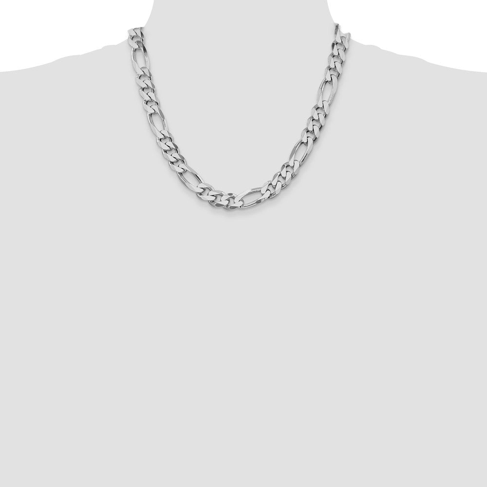 Sterlingsilber Rhodiniert 10.75mm Figaro Halskette