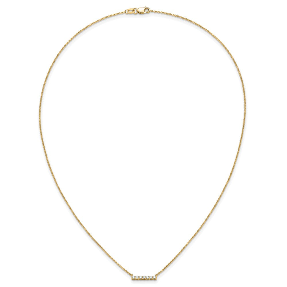 14K Gelbgold Poliert 1/4 Karat Diamant Stab 18 Zoll Halskette