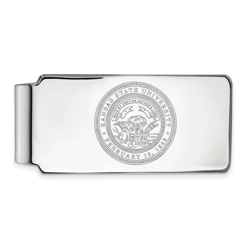14K Weißgold Logoart Kansas State University Wappen Geldklammer