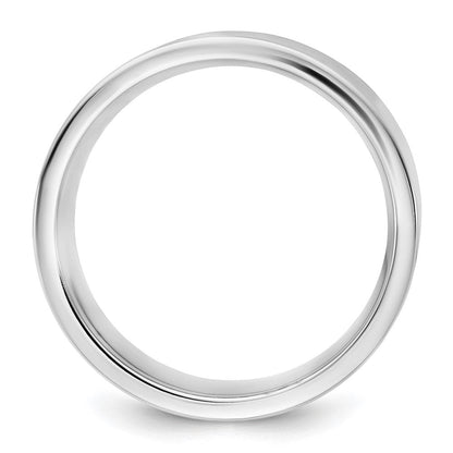 14K Weißgold 9 mm Standard Flacher Ehering mit Komfort-Passform