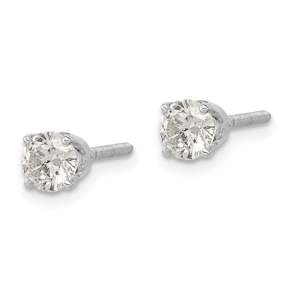 14K Weißgold 1/2 Karat Einfach Ohrstecker Aa Diamant Ohrring