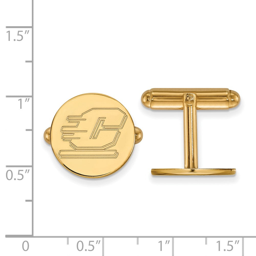 14K Gelbgold Gold Logoart Central Michigan University Buchstabe C Manschette Knöpfe