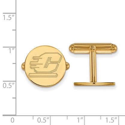 14K Gelbgold Gold Logoart Central Michigan University Buchstabe C Manschette Knöpfe