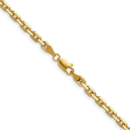 14K Gelbgold 3.90mm Diamantiert French Glieder Halskette