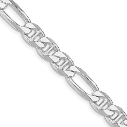 Sterlingsilber Rhodiniert 8.25mm Figaro Anker Halskette