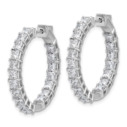 14K Weißgold Innen/Außen Zertifizierte Laborgezüchtete VS/SI GH Princess-Diamant-Creolen