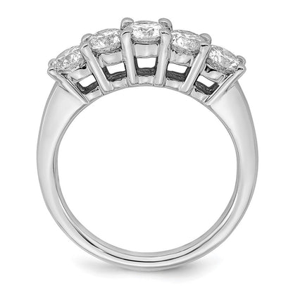 14K Weißgold 5-stone Shared Krappen 1.5 Karat Rund Komplett Diamant Ehering Ring