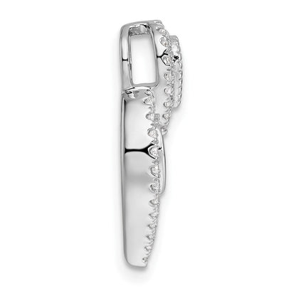 14K Weißgold Poliert 5/8 Karat Diamant Fantasie Kette Anhänger