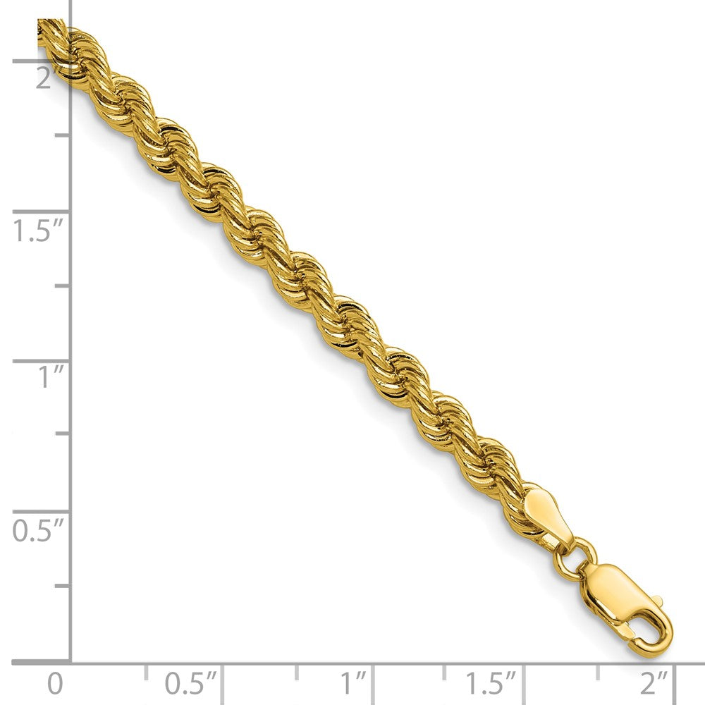 14K Gelbgold 4.2mm Normal Kordel Kette Fußkettchen