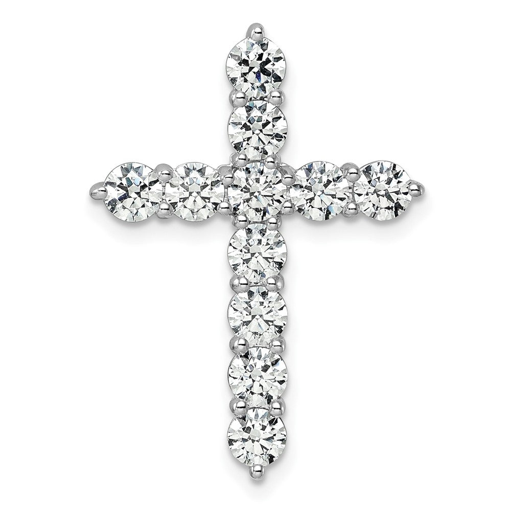 14K Weißgold Zertifizierter Laborgezüchteter Diamant-Kreuzanhänger, 3 ct., VS DEF