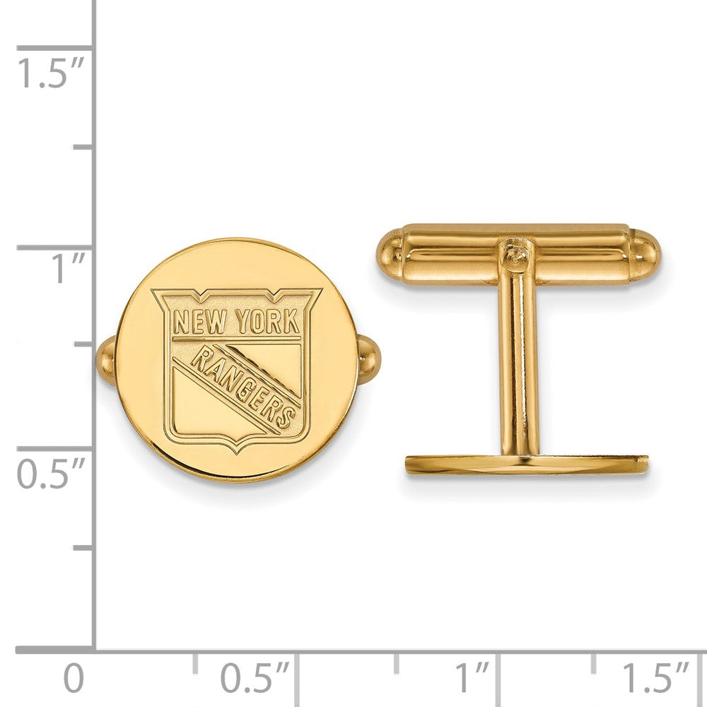 14K Gelbgold Gold Nhl Logoart New York Rangers Manschette Knöpfe
