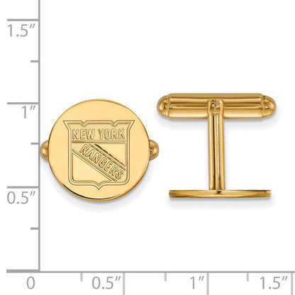 14K Gelbgold Gold Nhl Logoart New York Rangers Manschette Knöpfe