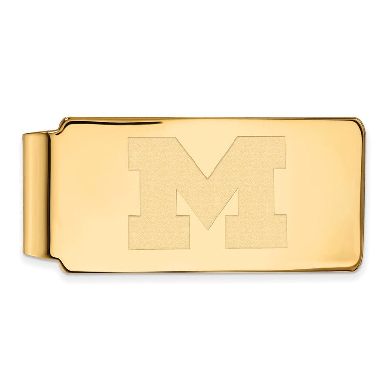 14K Gelbgold Gold Logoart University Of Michigan Buchstabe M Geldklammer