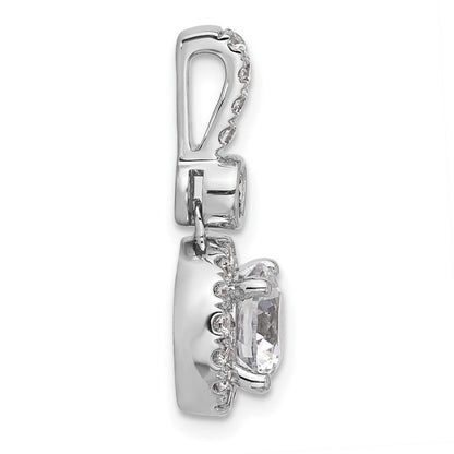 14K Weißgold Anhänger mit 2 Karat im Labor gezüchteten Diamanten, VS+ F+, rund, mit komplettem Halo