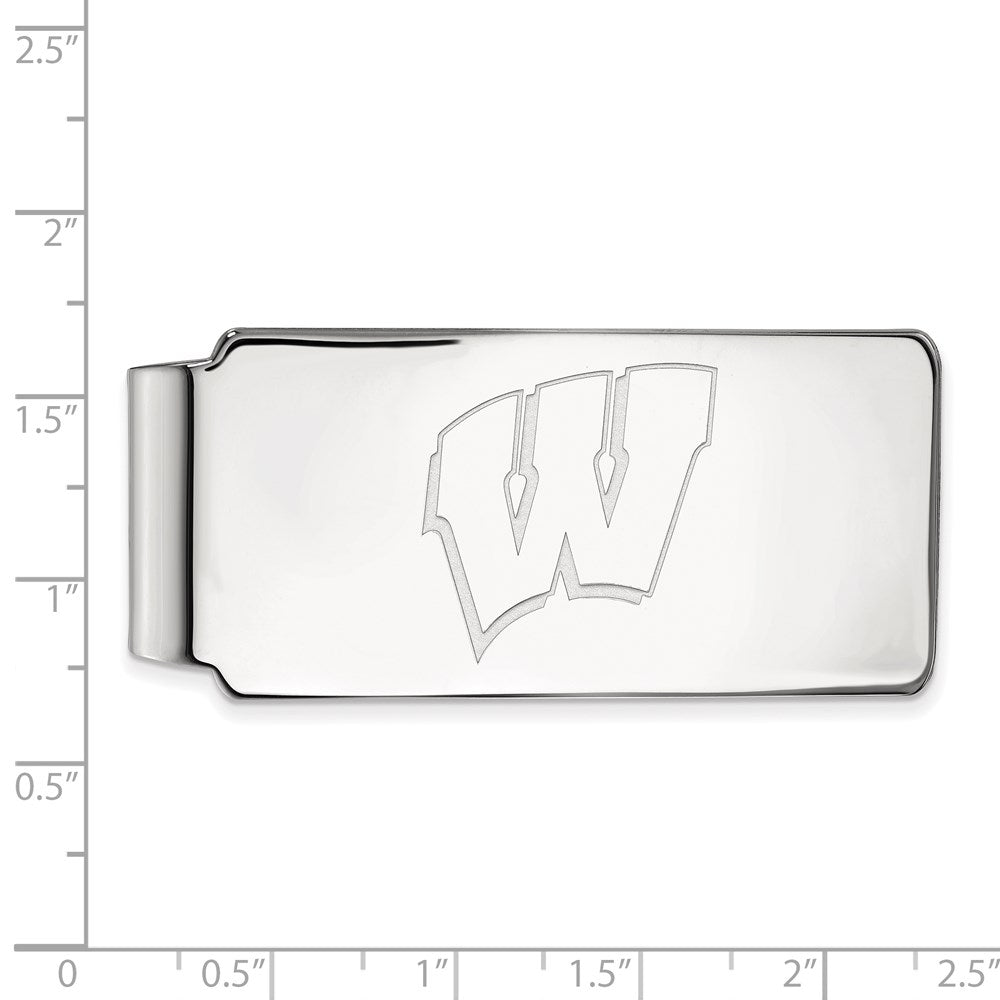 14K Weißgold Logoart University Of Wisconsin Buchstabe W Geldklammer