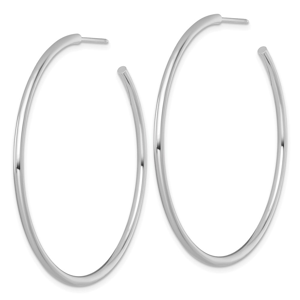 14K Weißgold Poliert 2.0 X 50mm Röhre C-hoop Ohrstecker