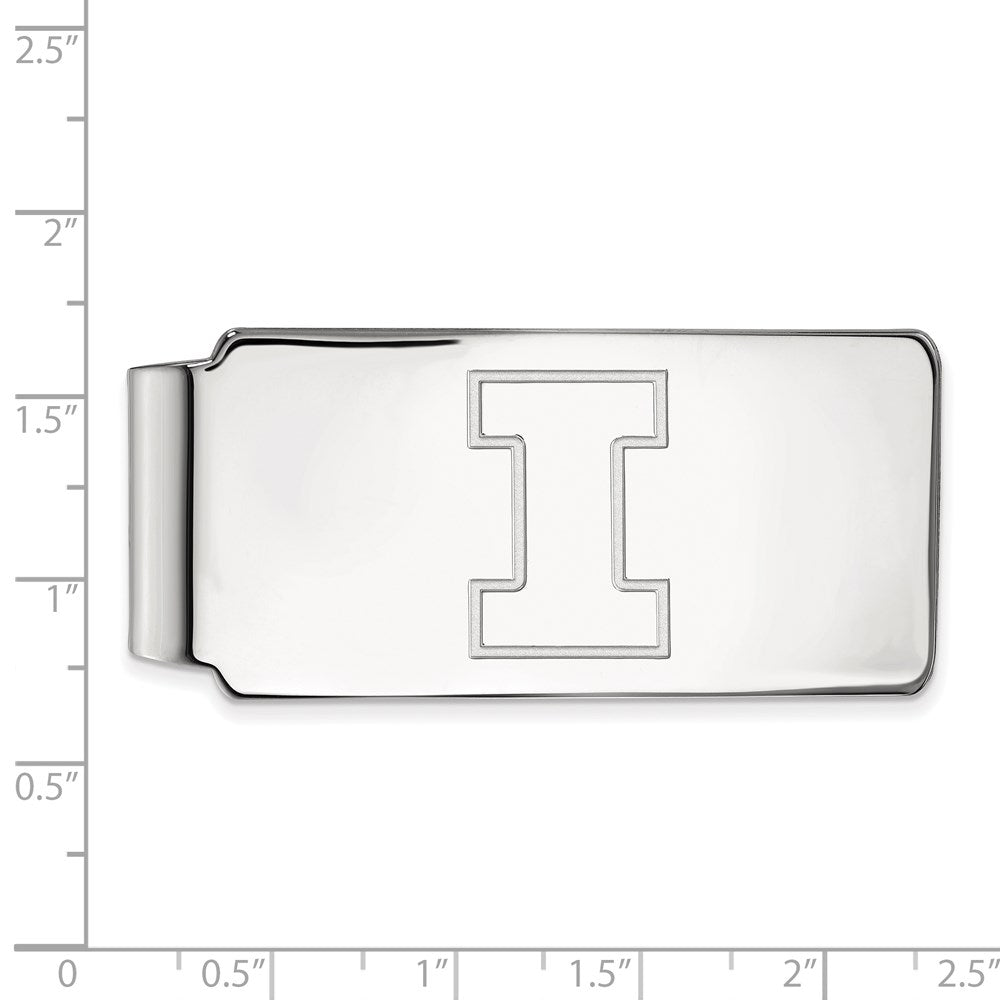 14K Weißgold Logoart University Of Illinois Buchstabe I Geldklammer