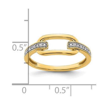 14K Gelbgold poliert Diamant-Glieder-Ring