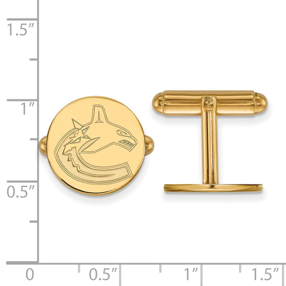 14K Gelbgold Gold Nhl Logoart Vancouver Canucks Manschette Knöpfe