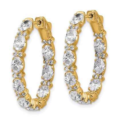 14K Gelbgold Ovale und Runde Labor-Diamant Creolen "In and Out", 5 ct., VS/SI+ G+