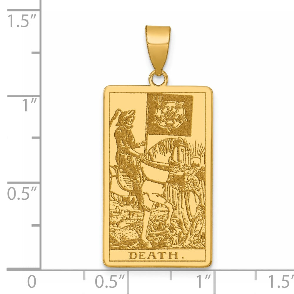 14K Gelbgold Death Tarot Card Anhänger