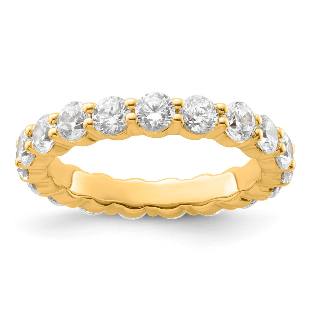 14K Gelbgold Memoire-Ehering mit 2K rundem, komplett kanalgefasstem, im Labor gezüchtetem Diamant VS+ F+, Größe 6