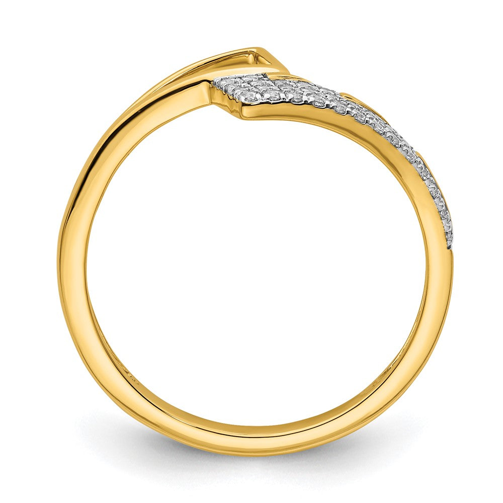 14K Gelbgold Polierter Diamant Geometrischer Fashion-Ring